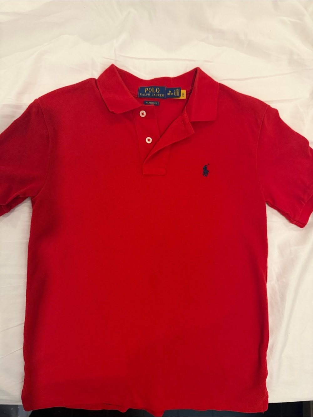 Ralph Lauren Red Boys Polo with Navy Pony